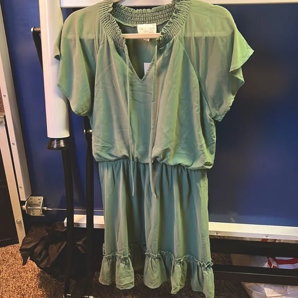 Francescas Jun & Ivy Sage Green 100% Polyester Wedding Guest dress